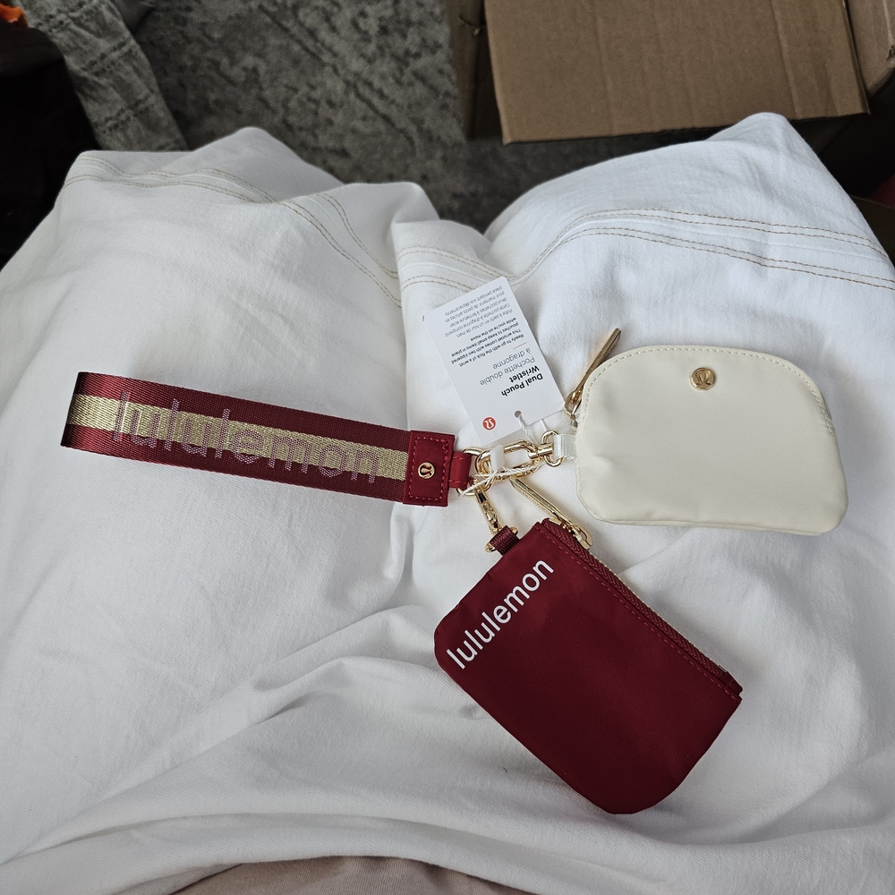 lululemon athletica Red and White Key & Card Holder Set
